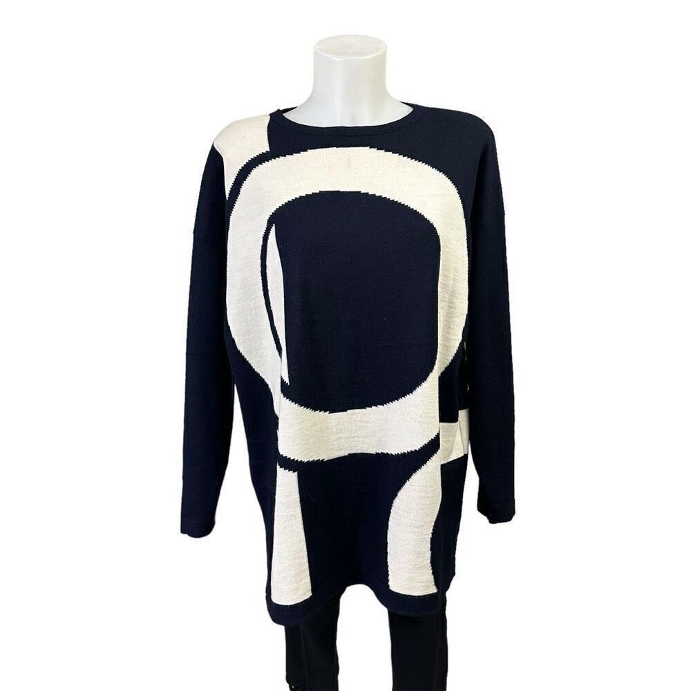 GISPA Made in Italy Wool Blend Geometric Print Vintage Pullover Sweater sz Large